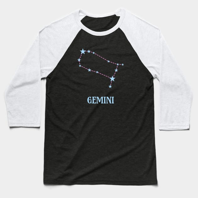 Gemini Zodiac Sign Constellation Baseball T-Shirt by Adrian's Outline